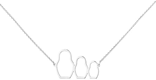 SECRET FOR YOU EINFACH SCHÖN 925 Sterling Silber Matroschka Halskette, Damen Schmuck mit Puppen Anhänger, Silberkette mit Matrjoschka Design