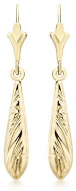 CARISSIMA Damen-Ohrhänger 9 Karat 375 Gelbgold Patterned Slim Drop 1.56.0199
