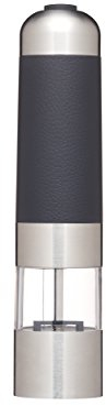 MasterClass Adjustable Electric Salt and Pepper Mill with Light, 22 cm (8.75''), Black/Silver/Transparent