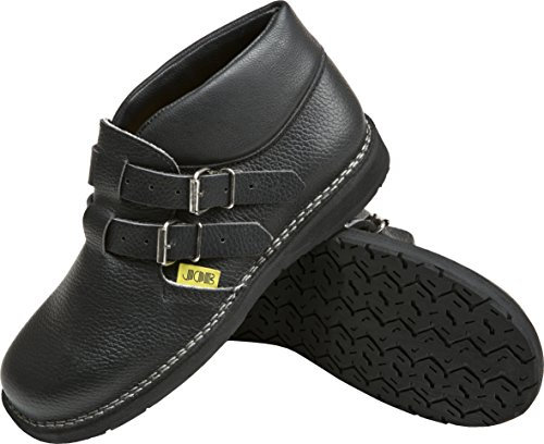 JOB Dachdecker-Schuhe MAX II Leder, halbhoch mit 2 Schnallen, schwarz (42)