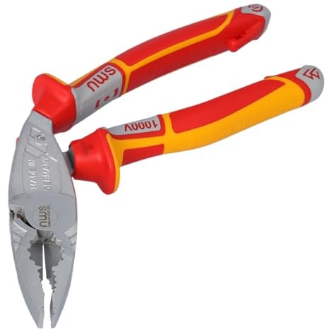 NWS 1096-49-VDE-200 3k VDE Ergo-Combi Plier, Silver/Red