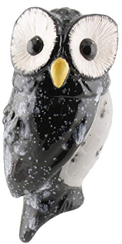 Tangoo Keramik Eule schwarz, mit weißen Effekten