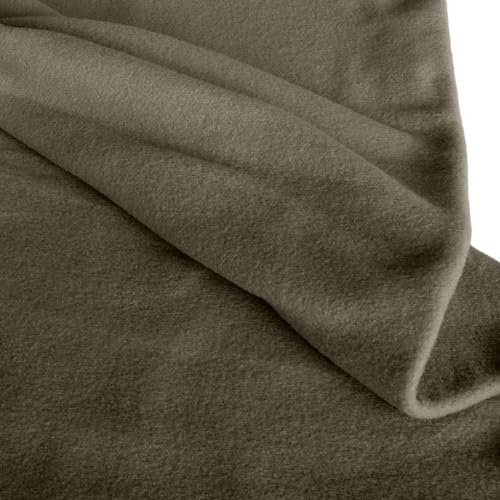 TOLKO 50cm Kaschmir Winter Wollstoff Mantelstoff | Flauschig weich warm 1,5mm dick | Schweres Wolltuch für Mantel Jacke Sakko | Stoffe zum Nähen Meterware Dekorieren 150cm breit (Antik Braun)