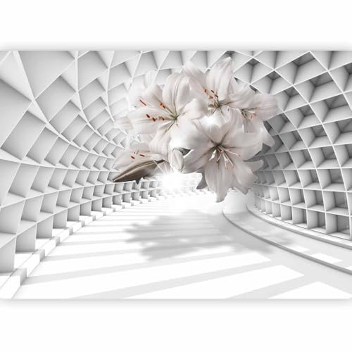murando - Papier peint panoramique nature 300x210 cm - Revêtement mural décoration pour chambre salon - Design moderne - Gris marron - Abstraction fleurs lys plantes modernes tunnels b-C-0206-a-a