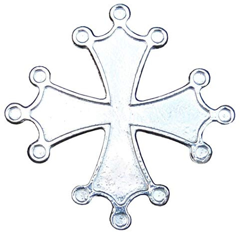 Occitange Kreuz, Brosche Kreuz Occitane, Hand Gegossen, von William Sturt, aus Deutsch Zinn