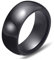 PAURO Damen Schmuck Hoch Poliert Klassisch Design Engagement Hochzeit Band Ringe Keramik Schwarz Größe 54 (17.2)