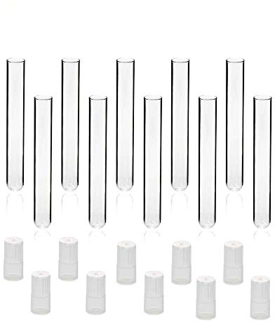 ULAB Scientific Glas-Teströhrchen mit autoklavierbaren Kappen, 16ml Inhalt, 16x150mm, mittleres Borosilikatglas, Packung mit 20 Stück, UTT1010