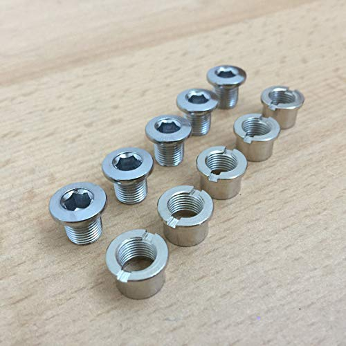 bicycle-toys Kettenblattschrauben lang Set für 2-Fach Kurbeln Kettenblatt Fixie Singlespeed Chainring Bolts