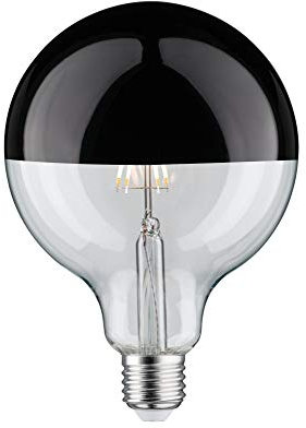Paulmann 28680 LED Lampe Filament G125 6W Leuchtmittel Kopfspiegel Schwarz Chrom 2700K Warmweiß dimmbar E27