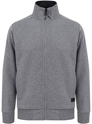 Dissident Men's Percy Zip Through Fleece Lined Jacket Top - Mid Grey Marl - L