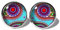 Paisley Türkis-Bunt Ohrstecker ABOUKI Damen Mädchen Kinder Edelstahl Ohrschmuck Motiv Paisleymuster Boho Hippie Ethno handgefertigte Ohrringe silber-farben