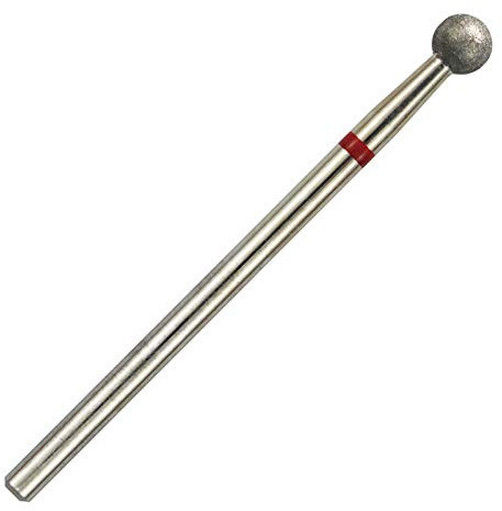 C & I Diamond Nail Drill Bit, Ball Shape Head E-File, Professional Cuticle Clean Drill Bit, Improved Diamond Powder plus Tungsten Carbide Shank 3/32” (2.35 mm) (4.0 mm, Fine -F)