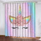 JGTQ Vorhang Kinderzimmer Ösenschal Rosa Einhorn Kinderzimmer Verdunkelungsvorhang Wärmeisolierte Gardinen mit Ösen Polyester 3D Effekt Druck Vorhänge 140x160 cm (W x H)