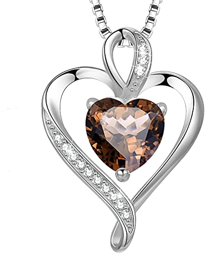 LAVUMO Collares Mujer Amor Colgante de Corazón Oro Rosa Plata de Ley 925 Collares Mujer Joyas Regalos para Esposa, Mamá Novia Cumpleaños Navidad Aniversario día San Valentín Regalo