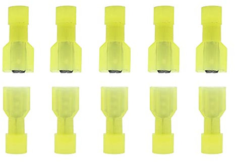 Ruidee 100 Stück Kabelverbinder Nylon Männlich Weiblich Drahtklemmen Stecker Elektrische isolierte Crimp-Terminals Stoßverbinder Sortiment Set AWG 12-10(DNSY)