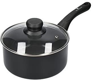 MasterClass Can-to-Pan Ceramic Eco Saucepan with PTFE, PFOA and BPA Free Non Stick, Made from 1 % Recycled Aluminium, 16 cm,Black