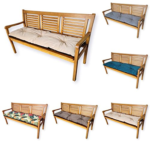 4L Textil Sitzkissen Palettenkissen Outdoor Kissen Sitzauflage Rückenkissen Bankauflage Polsterauflage Gartenpolster Sitzkissen Bank Palettenauflage (150x60 cm, Beige)