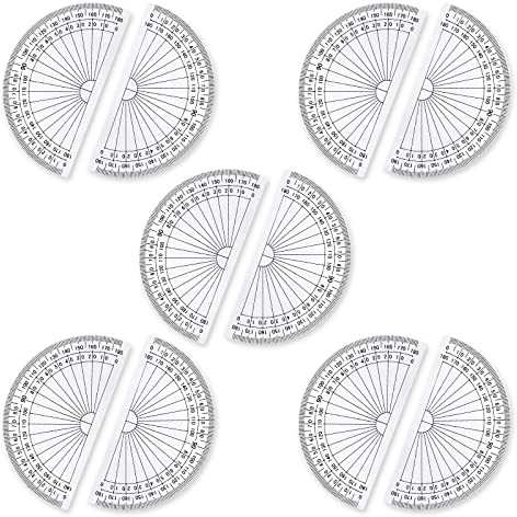 TSHAOUN 10PCS Kunststoff Winkelmesser 4 Zoll Protractor Clear Protractor School 180 Grad Geometrie Winkelmesser Winkelmesser Geometrie Werkzeuge Kunststoff Geometrie Messen Lineal (10 Pack)
