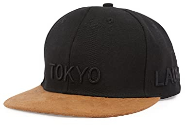 Tokyo Laundry Herren Indie Flat Peak Snapback Baseball Cap, Myshkin - Schwarz, Einheitsgröße