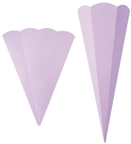 PAINT IT EASY NEU Schultütenrohling mit Steckverschluß, Stabiler Karton 400g/qm, 6-eckig, 68 cm, 1 Stück, Flieder