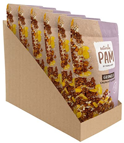 Naturally Pam Granola, Veganes Protein-Knusper-Müsli, Crunchy Classic (6 x 300g)