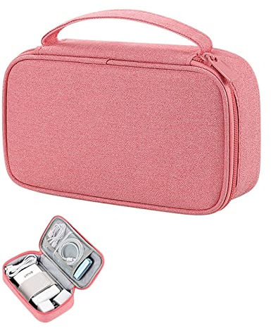 JEYANG Portable câble Organisateur Sac électronique Accessoire Organisateur Voyage numérique Gadget Organisateur étui Sac de Rangement pour Chargeur câbles Disque Dur,Rose M