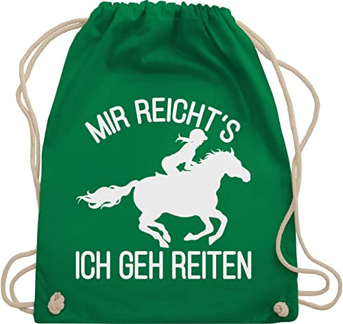 Turnbeutel Rucksack - Pferde - Taschen - Mir reicht's ich geh Reiten - Unisize - Grün - pferdetasche stalltasche pferd pferdeliebhaber pony beutel reiterzubehör pferdebeutel pferdespruch reite