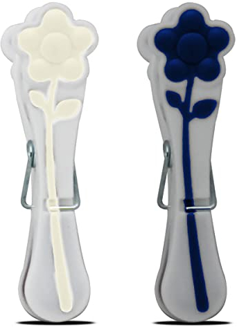 JUANIO Lot de 24 Paquet de 12 Pinces à Linge avec extrémités en Forme de Fleurs, Pinces à vêtements, épingles à Linge Souples avec poignée Douce pour étendoir, Panier à Linge éxtérieur intérieur