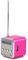 Portable Radio Retro, Radio Billig Td V26 Small Radios Mains And Battery Operated Mini Speaker Music Player FM Radio Fashion Support TF Card And U Disk (Pink)
