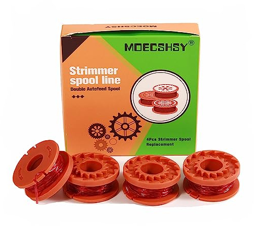 Lot de 4 bobines de fil à double alimentation automatique pour débroussailleuse Worx McGregor MCT2X1825 CLGT18LG, Φ1,6 mm de diamètre - Pour débroussailleuse Worx WG163E WG157E
