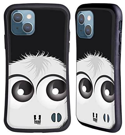Head Case Designs Bianco Fuzzballs Cover Ibrida Compatibile con Apple iPhone 13
