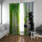 CIHCO Zen Stein Orchidee Vorhang für Wohnzimmer Verdunkelung Grüner Bambus Schlafzimmervorhang Wärmeisolierter Vorhang Tülle Top Fenstervorhang 2xW117xL137cm