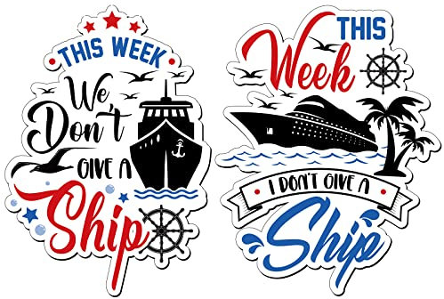 2 Stück Kreuzfahrt-Türmagnete, This Week I Don't Give a Ship Türmagnete Lustige Anker Kreuzfahrt Schiff Tür Dekorationen für Tür Kühlschrank Karneval Kreuzfahrt Schiff Dekor