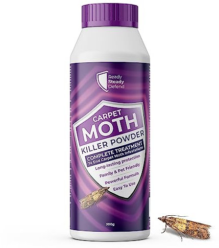 Carpet Moth Killer Powder 300g- Complete Treatment for Infestations, Long-Lasting Protection, Powerful 0.5% Permethrin Formula, Easy to Use for Effective Carpet Care