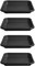 HAC24 4er Set Blumentopf Untersetzer Eckig Rund Pflanztopf Blumenkübel Schale Kunststoff Pflanzkasten Pflanzschale Anthrazit (Eckig 20x20cm)