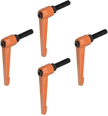 QUARKZMAN 4 Stück Klemmhebel Griff M10 x 30mm Außengewinde Schrauben Spritzbeschichter Kohlenstoffstahl Verstellbare Handgriffe Spannhebel Befestigung für Werkzeugmaschinen Geräte, Orange