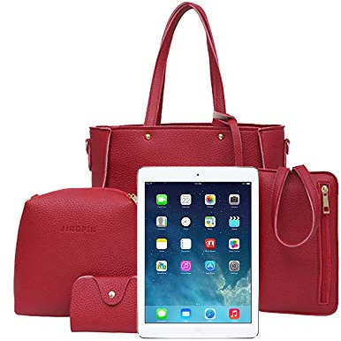 Sacs pour écouteurs Sacs et étuis Sacs Quatre Sacs Quatre Sacs Femmes Sacs Pièces Portefeuille Sac à Main Épaule Ensemble Sac à Dos Sacs Organisateur, rouge, Taille unique
