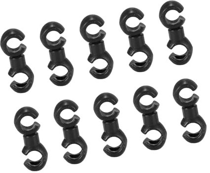 A ABSOPRO Bike Brake Cable Clip S Style Clamp Plastic Black (Set of 10)