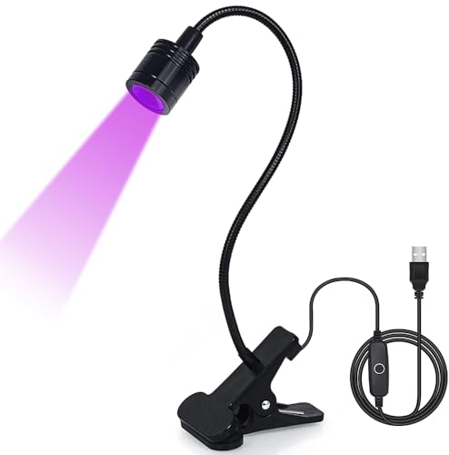 ZEYACHAN 5W Lampe à Ongles Ultraviolet, pose Americaine avec Clip,Lampe UV Sèche Ongles Pour Colles Ongles en gel,Faux Ongles,Builder Gel,Vernis à Ongles
