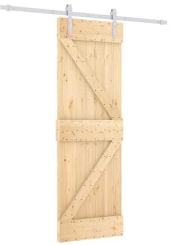 vidaXL Schiebetür mit Beschlag 70x210 cm Massivholz Kiefer