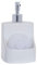 Solty - Dispensador Jabon Cocina - Dosificador Jabon Lavavajillas de Ceramica Blanco - Jabonera para Cocina y Baño con Estropajo Incluido - Pack Completo de Dispensador (Blanco)