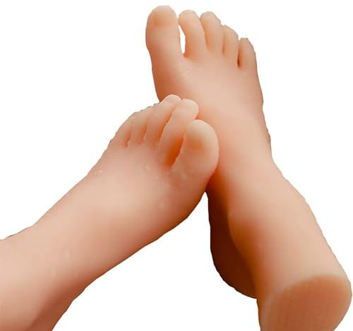 Weiches Silikon- 1 Paar 19cm Leben Größe Kind Fuß Schaufensterpuppe Modell Kunst Skizze Display Sandale Schuh Socke, weiches Kieselgel Baby Fuß