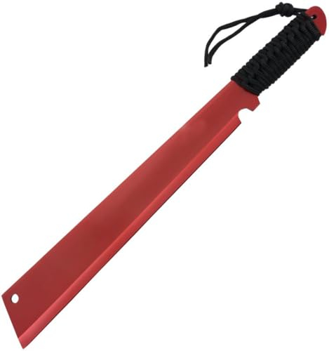 Bushcraft Messer Machete Red Devil Inklusive Nylon-Etui Gürtel Messer Survival Messer scharfes Jagdmesser Überlebensmesser Outdoor Messer für Wandern Camping Garten
