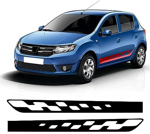Karosserie aufkleber aufkleber für Dacia Sandero 2 Stepway RS,Körper dekoration Auto externe Tuning Zubehör,A-Black