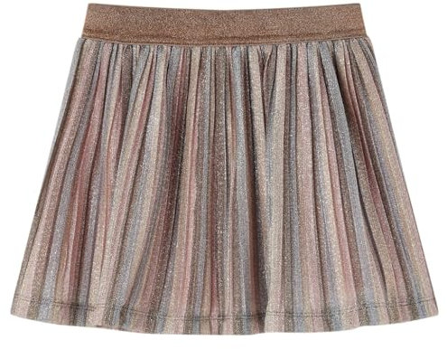 Kinder Faltenrock mit Glitzer Mädchen Rock Minirock Mädchenrock Braun Rosa 116