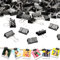 Ziamzra 50Pcs Pince Document 25mm Métal Pinces à Double Clip Noir Trombones Bureau Boîte de Pinces à Papier Clips pour Fournitures Bureau Décoration Photo Murale Lettres Notes(32mm/19mm/15mm)