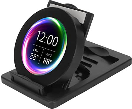 Jectse Pantalla Redonda de 2,1 Pulgadas, Vista Completa IPS 480x480, HDMI MicroUSB AIDA64 PC CPU RAM HDD Monitor de Datos, Mini Computadora Temp Monitor LCD Redondo para PC Caja