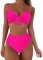 YJING Costume da bagno sexy da donna, costume da bagno in due pezzi, push up, set bikini push up, Rosa 01., S