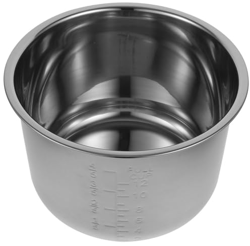 ANSNOW Olla Arrocera Interior de Acero Inoxidable, 6L, Plateado, Buen Rendimiento de Transferencia de Calor