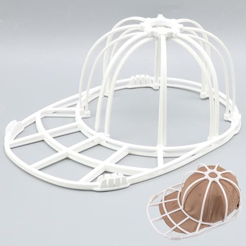 Baieye Lavar Gorras Lavadora,Lavadora de Gorras de Béisbol,Soporte Protector para Gorras de Béisbol,Uso en Lavavajillas y Lavadora,Evita la Deformación de la Gorra,Niños y Adultos(Blanco)